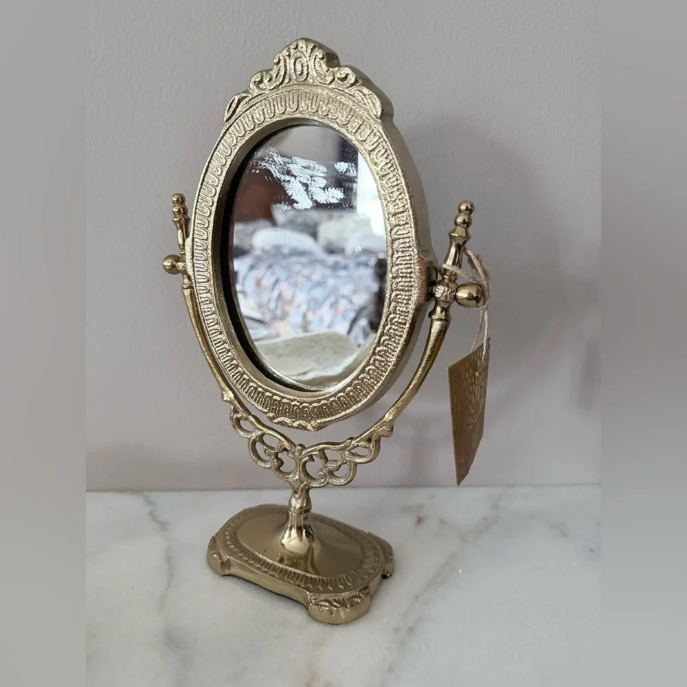Elegant Gold Oval Vanity Mirror antique style